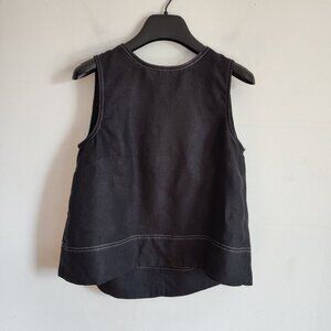 Ladies SZ XS Madewell Black Linen Sleeveless Top